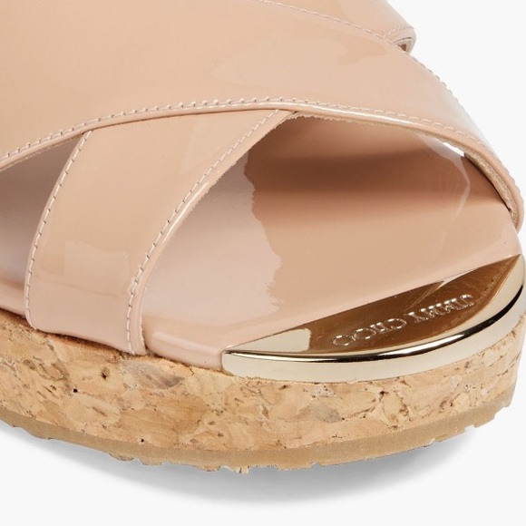 NWOT Jimmy Choo Logo Panna patent-leather platform mules Sandal EU Size 42 - Picture 10 of 12